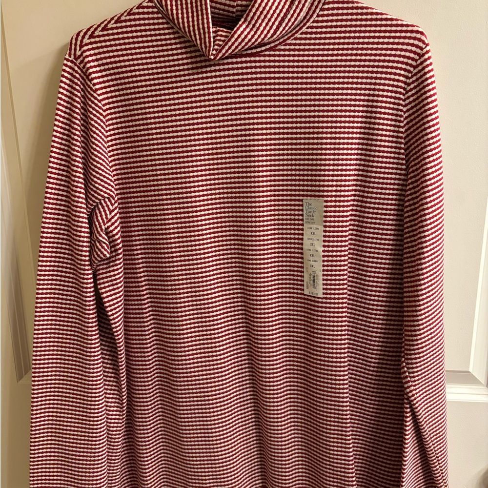 Croft & Barrow Red and White Striped Long Sleeve Top Womens